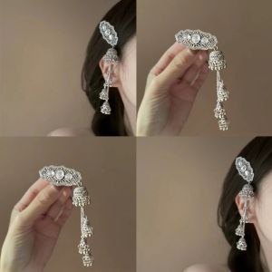 กิ๊บติดผมระดับไฮเอนด์สไตล์ย้อนยุคสำหรับเด็กหญิงชาวมองโกล กิ๊บติดผมด้านข้างสำหรับผู้หญิง กิ๊บติดผมที่หางานหนาสำหรับผู้หญิง