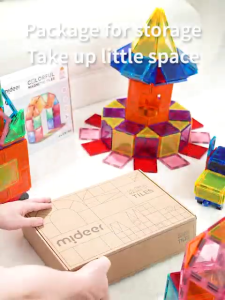 Đồ Chơi Xếp Hình Nam Châm Cầu Vồng Ánh Sáng Mideer Colorful Magnetic Tiles