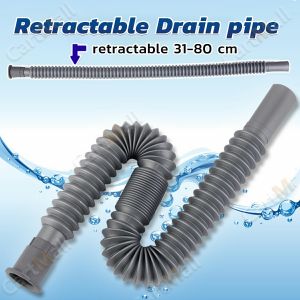 Drain Pipe Household Plastic Bathroom Flexible Anti-odor Tube Drainage Replacement Retractable