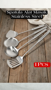 1 Pcs Alat Dapur Sendok Masak Spatula Stainless Full Steel Bahan Tebal Dan Tahan Karat Sutil Sodet Centong Kuah Serokan
