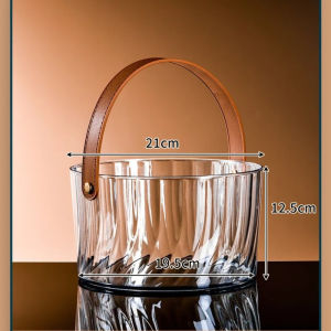 BBQ Ice Bucket Table Storage Tra Round Clear PP Fruit Basket with Handle for Outdoor Picnic Party Y Ins Style for Gathering