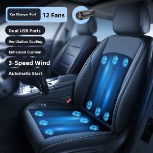 HELLOLEIBOO | Leibon Summer Car Ventilated Seat Cushion Cooling Breathable Heat Dissipation Office Truck Fan USB Cooling Pad Original Style