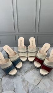 High Heels Gliters Chunky Platform Mules Fashion Korea H9887