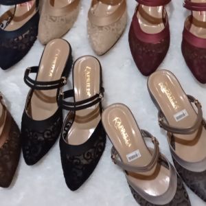 HEELS WANITA SANDAL BRUKAT HAK TAHU 3CM PROMO SENDAL WANITA TERBARU SANDAL PESTA WANITA TALI BELAKANG BISA COD