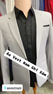 Áo vest nam màu ghi xám form ôm body mềm mịn
