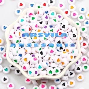 100 Pcs Manik Manik Huruf Bulat Mote Abjad Bundar Bahan Kerajinan Aksesoris Gelang