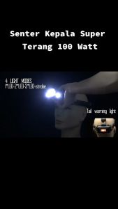 Senter Kepala LED Cahaya Terang Headlamp Cas Listrik USB Tahan Lama High Power Waterproof 5 Mode Cocok Buat Berburu Mendaki Memancing Camping Naik Gunung