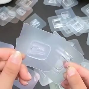 Strong Adhesive Hook | Wall Mount Hook | Power Plug Transparent Wall Holder Punch-Free | Self Adhesive