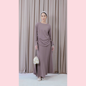 HijabChic Della Skirt - Rok Knit Lembut Karet Pinggang Siluet A-Line