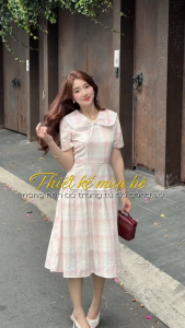 [ DUY NHẤT 15-17.10-VOUCHER 40K ]Đầm thiết kế BEMINE cổ thủy thủ đính nơ dáng chữ A phù hợp đi chơi-B569