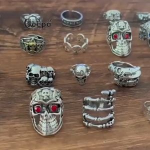 Cincin Fashion Keren Pria Model Adjustable Gaya Elegan Classic Retro Indian Vintage Punk Rock Hi Hop Terbaru Kekinian