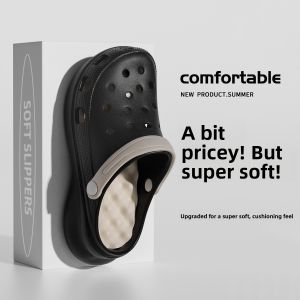 Womens Thick Bottom Crocs Style Slippers Arch Support Outdoor Wear Slip Resistant Odor Control Summer Flat Heel EVA Slippers