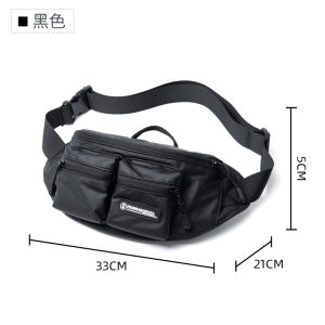 Mens Fashionable Crossbody Tactical Chest Bag Motorcycle Street Style Soft Polyester Lining Zipper Closure Leisure Bag
