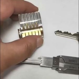 Professional M1/MS2 2-in-1 Key Decoder & Lock Pick Set Lishi Style Stainless Steel Locksmith Tool for Master Lock Padlock