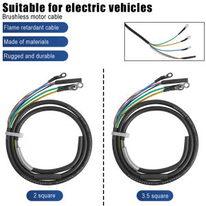 For Electric Bicycle Motor Cable Brushless DC Motor Hall+Phase Wire 2mm²/2.5mm² Pure Copper Hall Sensor Wire Motor Cable Part