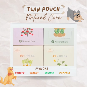 ยกกล่อง 14 ซอง  อาหารเปียกสุนัข Natural Core Twin Pouch ซองคู่ 80g.