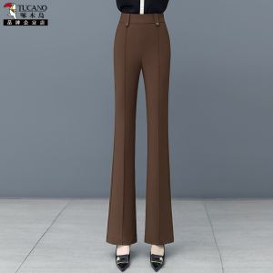High Waist Grey Suit Pants for Women TUCANO Brand Commute Style OL Fashion Micro Flared Pants High Quality Elegant Atmosphere