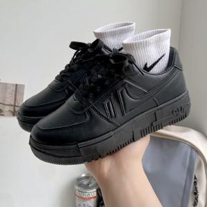 TERLARIS Sepatu Sekolah Warna Hitam Putih Fashion Korea Import Bisa COD GRATIS ONGKIR