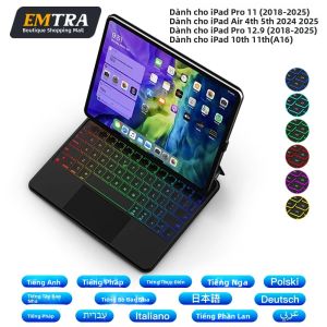 Bàn Phím Magic Backlit Dành Cho iPad 12.9 Inch Thế Hệ Thứ 10 6 5 4 3 Pro 11 Inch Air 4 Air 5 Tương Thích Với iPad 11 Inch A16 13 Inch 12.9 Inch Năm 2025