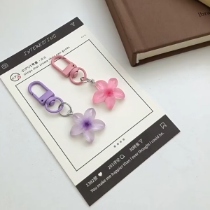 FR-C1401 Gantungan Kunci Bunga Kamboja Bali / Keychain Mini Bagcharm Hiasan Tas HP Flower Cute