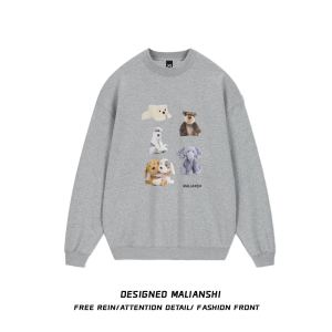 Pure Cotton American Retro Overhead Sweatshirt Womens Loose Design Sensation Small Crowd Trendy European Long Sleeve Top