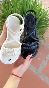 Sandal nữ dép quai hạu đi họcđi chơi quai  nhún đế cao 5cm