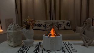 Bonfire Aromatherapy Essential Oil Diffuser 250ml With Remote Control Cool Mist Air Humidifier Simulated Flame for Home Bedroom Office