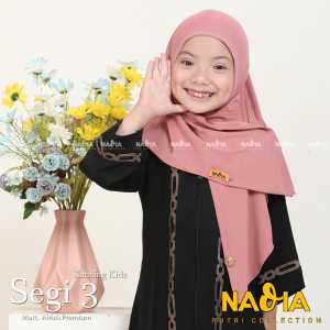 kerudung anak Segitiga Kancing Kids bahan jersey airish usia 2-7 tahun / Jilbab anak model terbaru / pasmina anak kekinian by Nadia
