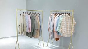 ราวแขวนผ้าสีทอง สีทอง ราวแขวนผ้า ราวไลฟ์สด ราวแขวนเสื้อผ้าสไตล์นอร์ดิก ไม้แขวนเสื้อชั้นห้องนอน ราคาที่เหมาะสม ราคาให้น้ำ