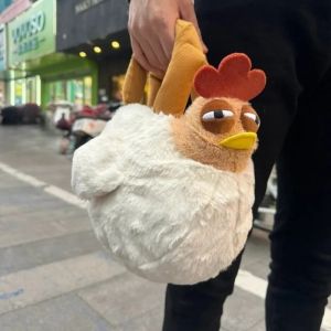 Fur Chicken Plush Bag Ugly Hen Shape Handbag Funny Kawaii Childrens Crossbody Bag Womens Birthday Gift