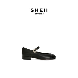 SHÉII | Giày Mary Jane Đế Sần với Khóa Camellia