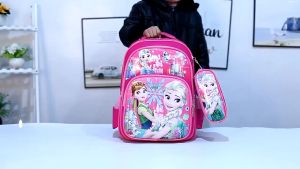 Cute Kids Backpack Cartoon Spiderman Elsa Frozen Dinosaur Unicorn with Pencil Case