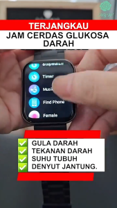 Jam Tangan Kesehatan Smartwatch Pria Wanita Health Medical Smart Watch Blood Sugar/Blood Pressure Measurement Heart Rate Blood Oxygen Monitor