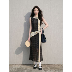 Colorblock Sleeveless Vintage Polka Dot Stylish Slimming Dress