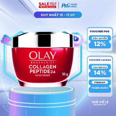 Kem Dưỡng Ban Ngày OLAY COLLAGEN Peptide 24 Căng Mướt, Sáng Khỏe & Phục Hồi Dấu Hiệu Lão Hóa Hũ 50G