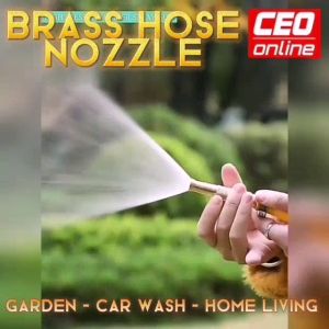 Brass Adjustable Hose Nozzle With Hose Plug Pipe Connector For Garden Watering Fog Mist Nozzle Misting Fogging Sprayer Sprinkler Head High Pressure Water Jet Gun Nozzle Kepala Paip Water Jet Car Wash Penyembur Air