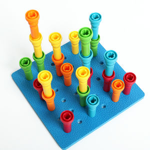 25Pcs/Set Mushroom Nail Tall Stackers Peg Fine Motor Skills Toys Montessori Toys for Kids Toddlers