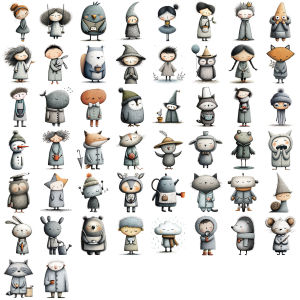 50-100PCS Awkward People & Sad Mood Graffiti Stickers Decorative DIY Handbooks Waterproof Stickers