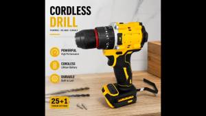 OLOEY | Brushless Impact Drill with LED Light Powerful Multi-Functional Electric Power Tool for Home Garage DIY Construction Work