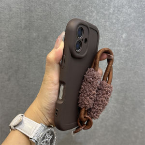 Ultra-Durable Brown Silicone Phone Case with Airbag round Corner for  16 16Plus 16Promax 15Pro 14Pro Max 13Pro 12Pro