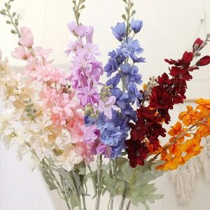 33.5in Artificial Flowers Bouquet for Home Room Decor Fake Flower Garden Party Wedding Marriage Decoration Outdoor Vase Ornament