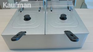 Commercial Electric Double Tank Deep Fryer 2500W 6 Liter - Stainless Steel