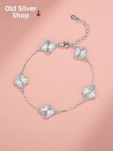 WU YUE JEWELRY | Elegant Clover Sterling Silver Bracelet