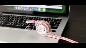 Kabel Data Roll 3 In 1 2.4A Panjang 1 Meter Micro Usb Tipe C AH133 Kabel Stretch Roll 3 In 1 Dapat Ditarik