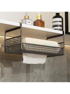 ชั้นวางกระดาษเช็ดหน้าแบบแขวน กล่องเก็บของ กระจกติดผนัง ชั้นวางของใต้ตู้ กล่องเก็บของแบบห้อยกลับด้าน