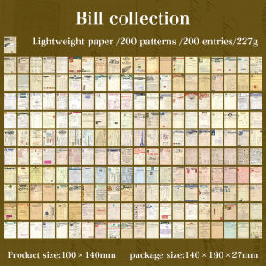 JIANQI 200 Unrepeated Old Magazine Newspaper Text Scrapbooking Decoration Material Paper DIY Stationery Journal Paper Album