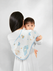 SHI YUE JIE JING | Soft Cotton Burp Cloths and Spit Up Bibs for Newborns