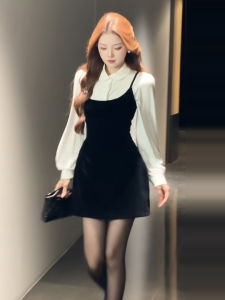 Karrar betsey | Đầm Mini Hai Mảnh Phong Cách Sang Trọng Chất Velvet