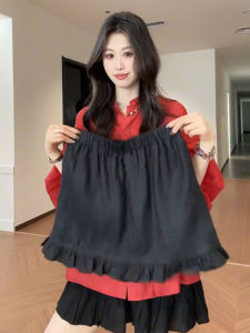 Váy Ngắn Chữ a Cạp Cao Màu Đen Cho Nữ Mùa Hè Cỡ Lớn Váy Ngắn Che Mông Thon Gọn Váy Ngắn Chữ a Váy Ngắn Chữ a