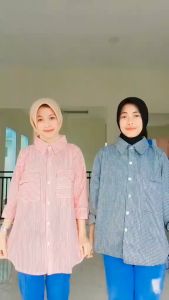 Blouse Wanita Terbaru 2024: Kemeja Kotak-Kotak Poliester Berkualitas Tinggi